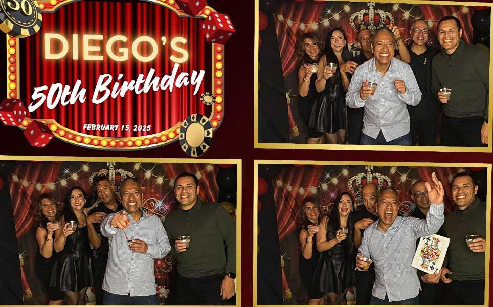 Milestone Birthday party photo booth by Dulce Recuerdos Photo Booth